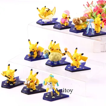 

Monsters Cartoon Figures Eevee Jirachi Figure Parade Ver. Anime Monsters Action Figures PVC Collectible Toys for Kids 10pcs/set