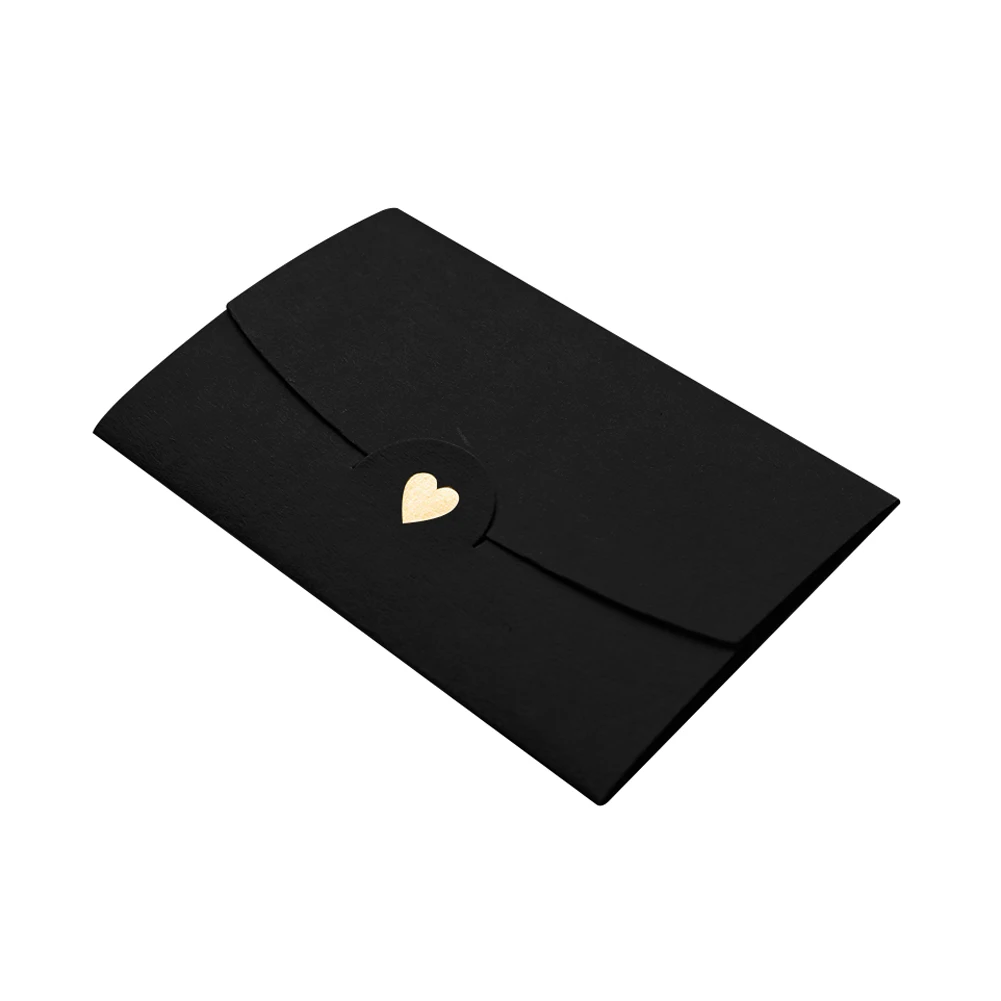 20 шт DIY офисные бизнес любящее сердце ремесло Мини бумажные свадебные конверты классические многофункциональные заметки подарочные карты карман - Цвет: Black Cardboard