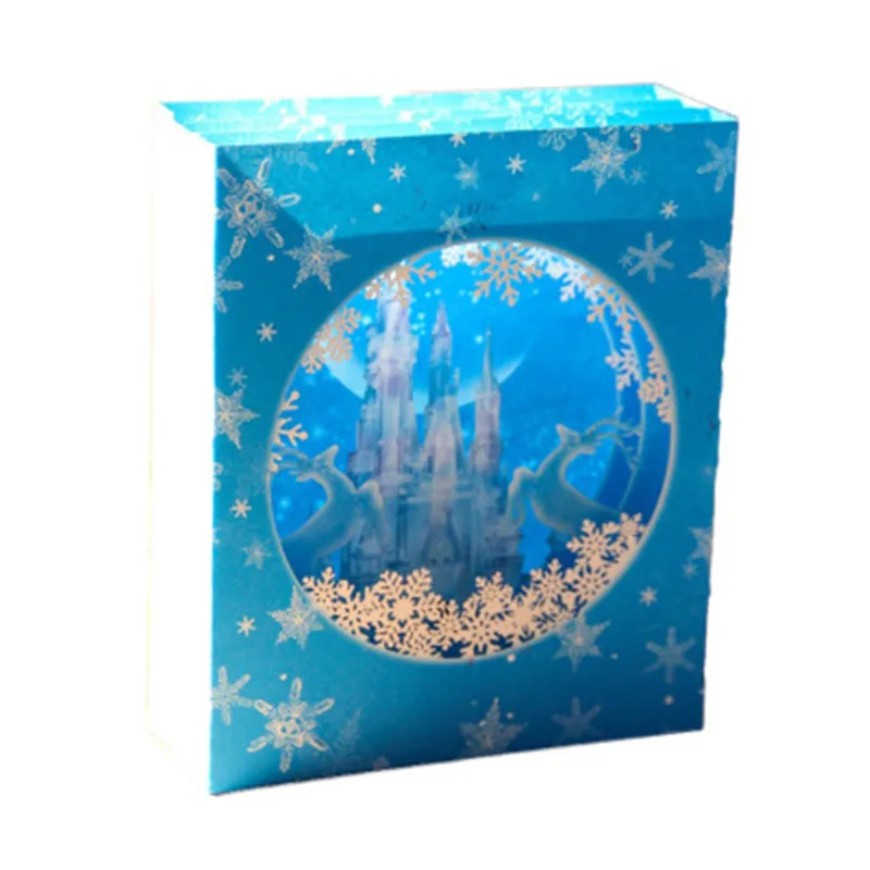  3D Greeting Cards Kids Invitation PostCard Birthday Greeting Cards Handmade Carving Sky-Blue-Snow-I - 4000175441170