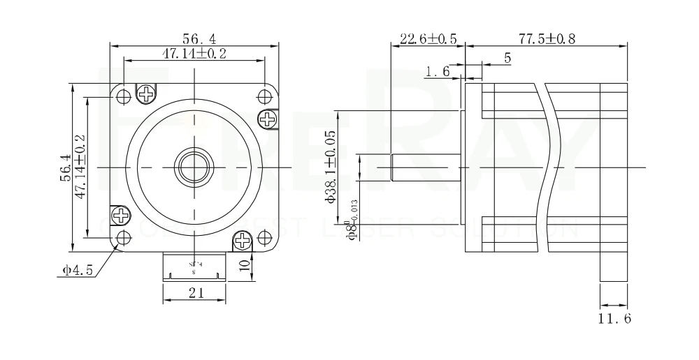 Fireray 2 fase dc híbrido motor deslizante