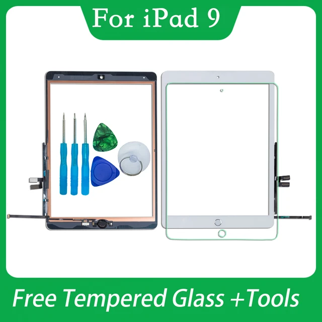 For Ipad 9th 10.2 2021 Touch Screen Digitizer Glass A2602 A2603 A2604  A2605 With Adhesive,tool Kit+tempered Glass - Tablet Lcds & Panels -  AliExpress