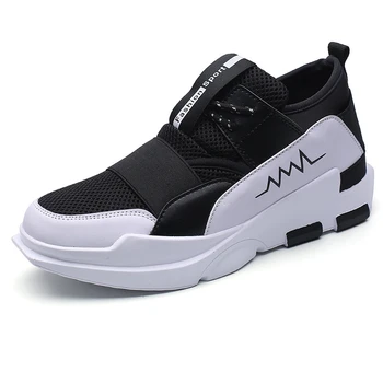 

Fashion Fly Knit Sneakers Men Comfortable Casual Breathable Height Increasing Shoes Elevator Get Taller For 6 CM Male Mesh Shoes