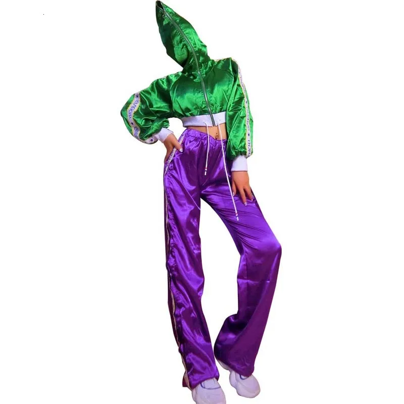 Hip Hop Dance Stage Dance Costume For Singer Jazz Dance Costumes Purple Cheerleading Costume Bar DJ Performance Nightclub DJ DS (4)