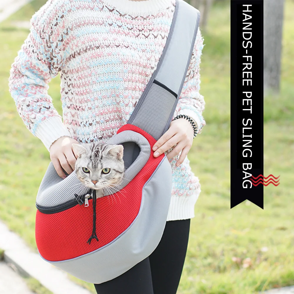 

Pet Dog Carrying Bag Mesh Cloth Puppy Chihuahua Yorkies Small Cat Slings Backpack Hands-free
