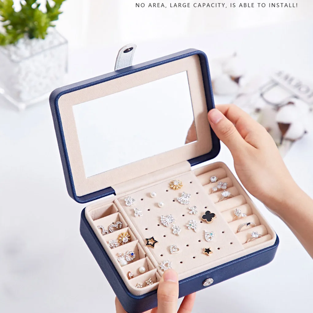 Jewelry Box Travel Comestic Jewelry Casket Organizer Makeup Lipstick Storage Box Beauty Container Necklace Birthday Gift