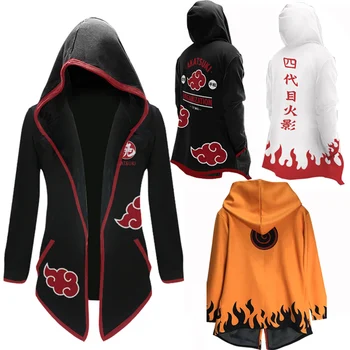 

Naruto Namikaze Minato Cosplay Costumes Jacket Trench Robe Akatsuki Cloak Halloween Carnival Costume Men Women Hooded Cape Coat