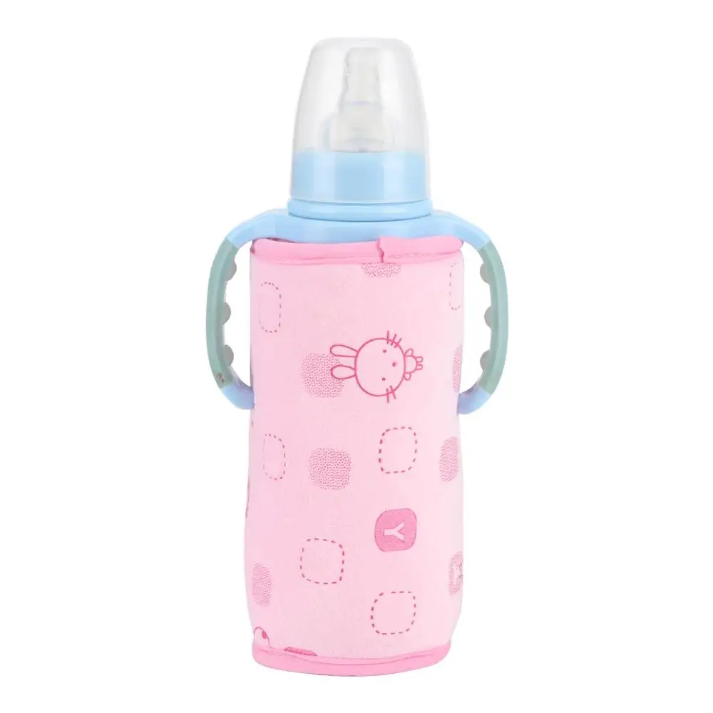 Puseky портативный детский подогреватель бутылочек для молока, Термосумка, Детские подогреватели USB в автомобиле, подогреватель бутылочек для напитков, многоразовый чехол - Цвет: Pink