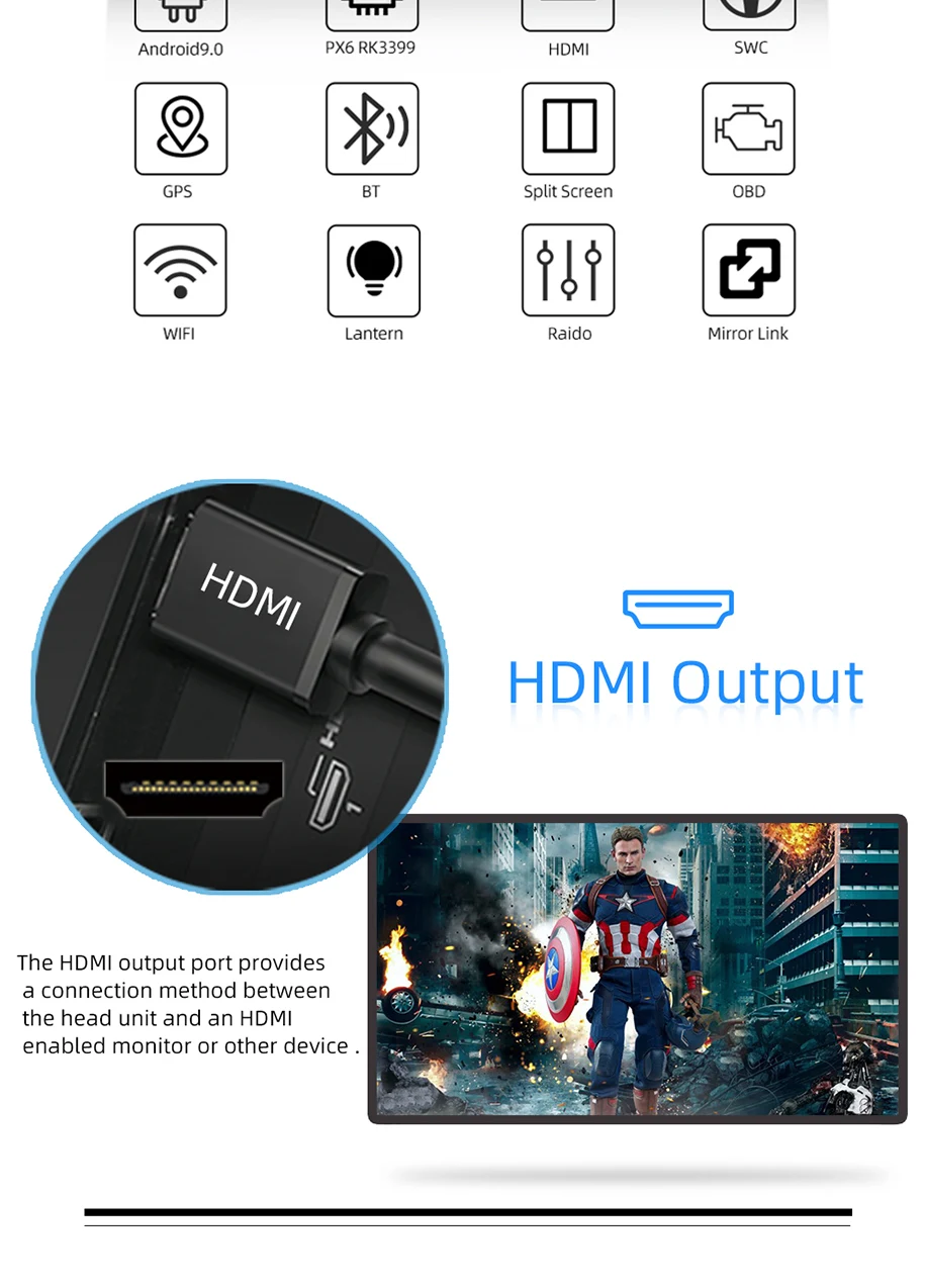 Android 9.0 touch screen 1 din HD 4K MP3 carplay bluetooth PX6 multimedia auto radio car navigation GPS player for Lada X ray