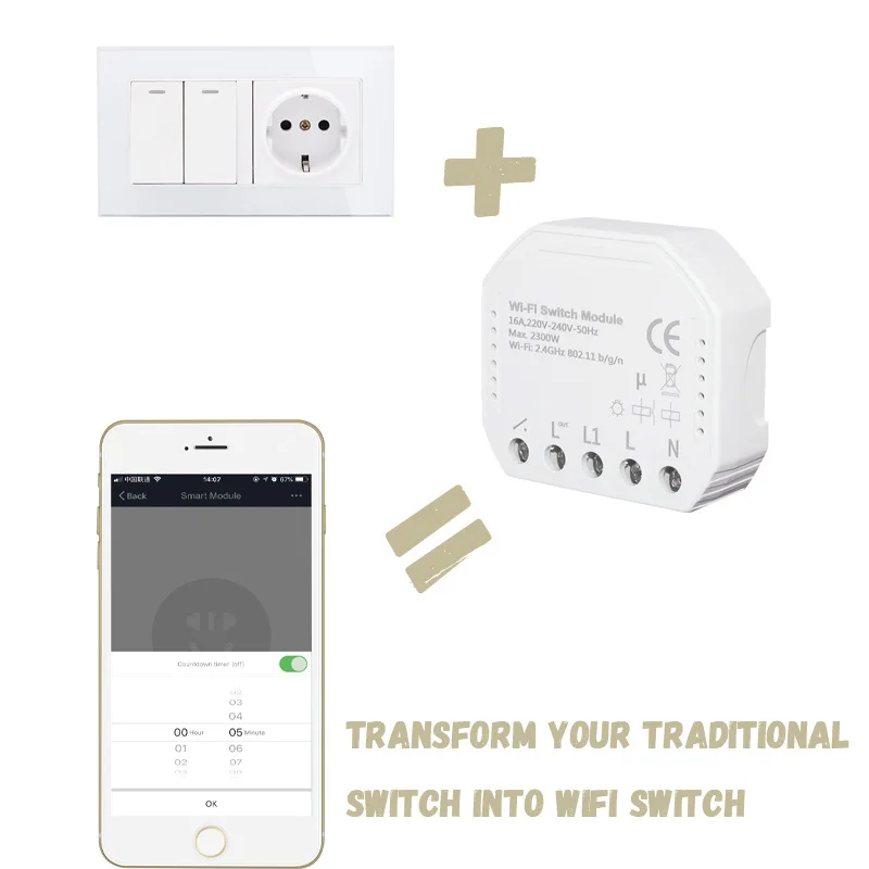 Lonsonho умный Wifi переключатель реле 220 В туя Модуль Автоматизации умного дома пульт дистанционного управления совместимый с Alexa Google Home Mini