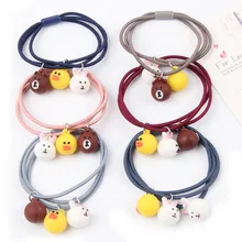 Прямая от производителя, детская мультяшная лента для волос с животным, женская, для завязывания волос, три в одном, ультра-эластичная Милая повязка для волос