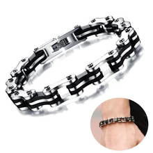 Панк ювелирные изделия специальный байкер велосипед мотоцикл цепь мужские браслеты 9 мм Титановый стальной браслет