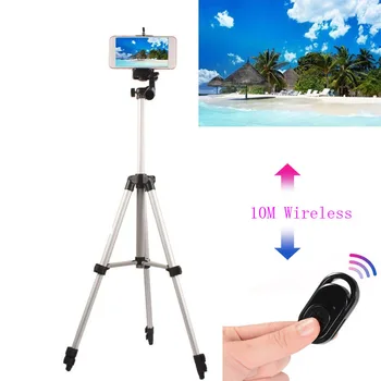 

Sleeplion Professional Aluminium Camera Stand Tripod Holder+Bluetooth Remote Control For Iphone 8 7 4.7" 5.5" Plus