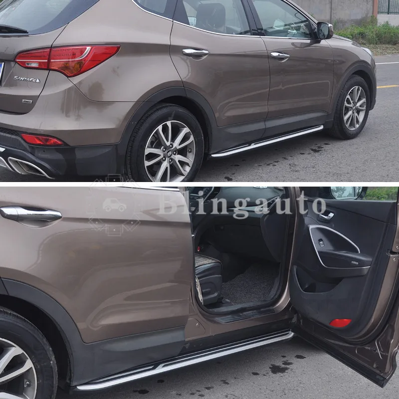 Подходит для hyundai Santa Fe sport 2013- 2 шт. Левая Правая Беговая доска боковые ступени nerf бар Автомобильная педаль боковая лестница