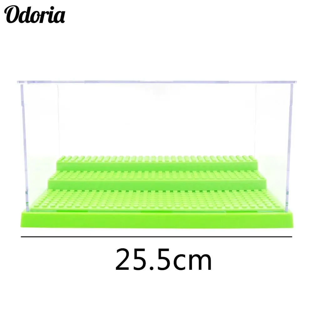 

Odoira Acrylic Display Case 3 Step (25.5x15.5x13.5 cm) Perspex Box Plastic Green Base Dustproof