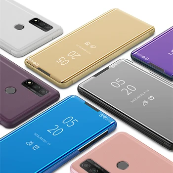 

For Huawei P Smart 2020 Case Cover Kickstand Mirror Clear View Shockproof Mobile Phone Book Flip Case for Huawei P Smart 2020