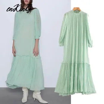 

2020 summer england office lady vintage gauze embroidery elegant party midi za dress women vestidos de fiesta de noche vestidos