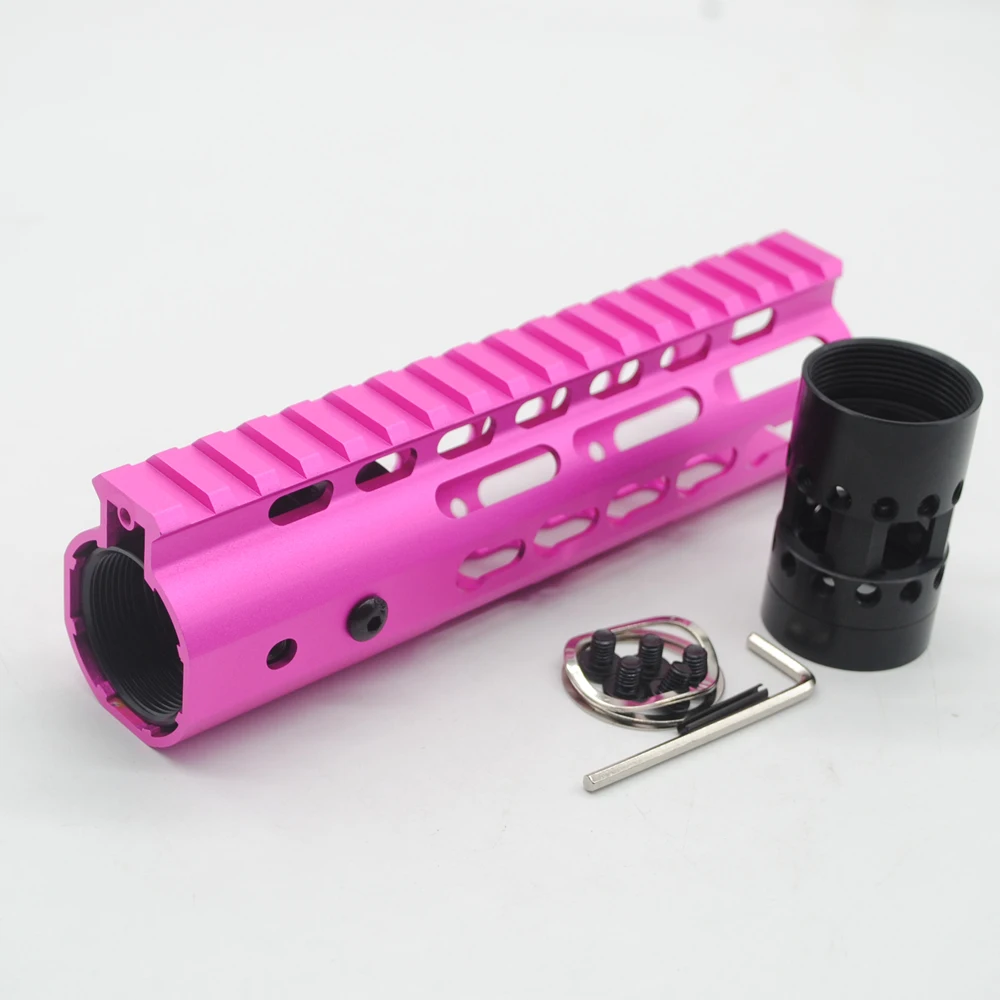 TriRock 7 ''дюймовый Keymod Handguard Rail Free Float Picatinny Монтажная система с алюминиевым/стальным бочком Nut_Pink цвет анодированный