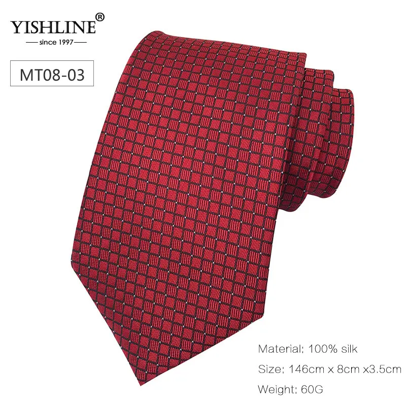 MT08-3 YISHLINE, новинка, 8 см, мужской галстук, шелковые галстуки, одноцветные, в горошек, мужские свадебные галстуки, мужские галстуки для жениха, галстук, самозавязанный, стрелка, Осень-зима, 20 стилей - Цвет: MT08-3