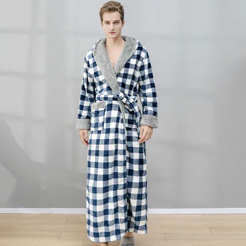 Details about   Flannel Bathrobe Nightgown Solid Sashes Lace Up Home Clothes Couple Womens Thick