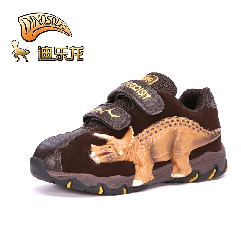 Dinoskulls/детская обувь для мальчиков; Светящиеся кроссовки с динозавром; сезон осень; замша; ; детский светодиодный светильник; модная резиновая Уличная обувь; От 3 до 9 лет