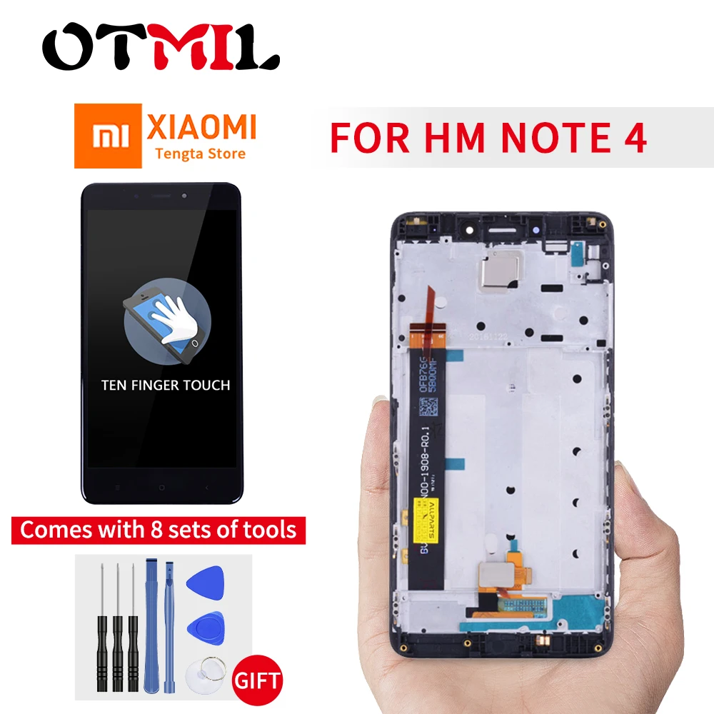

For Redmi Note 4 Black / White / Gold Touch Screen Digitizer Sensor LCD Display Panel Module Assembly With Frame +Free Tools