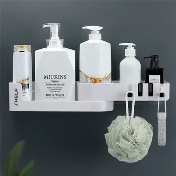 

Corner Bathroom Shelf Shower Holder Wall Mounted Type Kitchen Storage Rack Organizer bathroom accessories