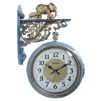 

Double Sided Wall Clock Luxury Creative European Style Wall Watch Fashion Modern Design Quartz Reloj De Pared Home Decor EB50WC