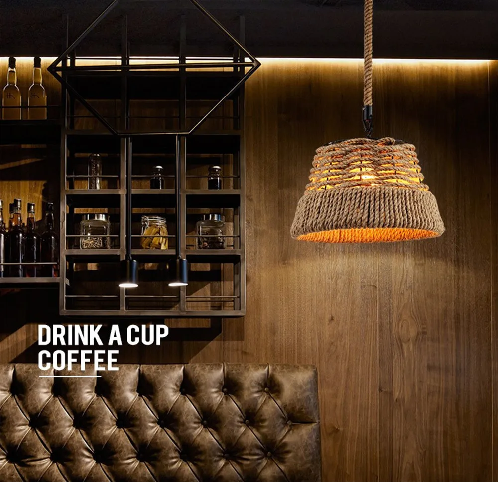 American Loft Decor LED Pendant Lamp Vintage Industrial Hemp Rope Hanging Light Dining Room Lights Fixtures Indoor Lighting (23)
