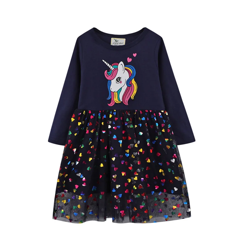 born baby dress 2-7T Baby Girls Long Sleeve Dress for Autumn Winter Children Animal Unicorn Mesh Stars Party Tutu Kids Girls Dresses fancy baby dresses