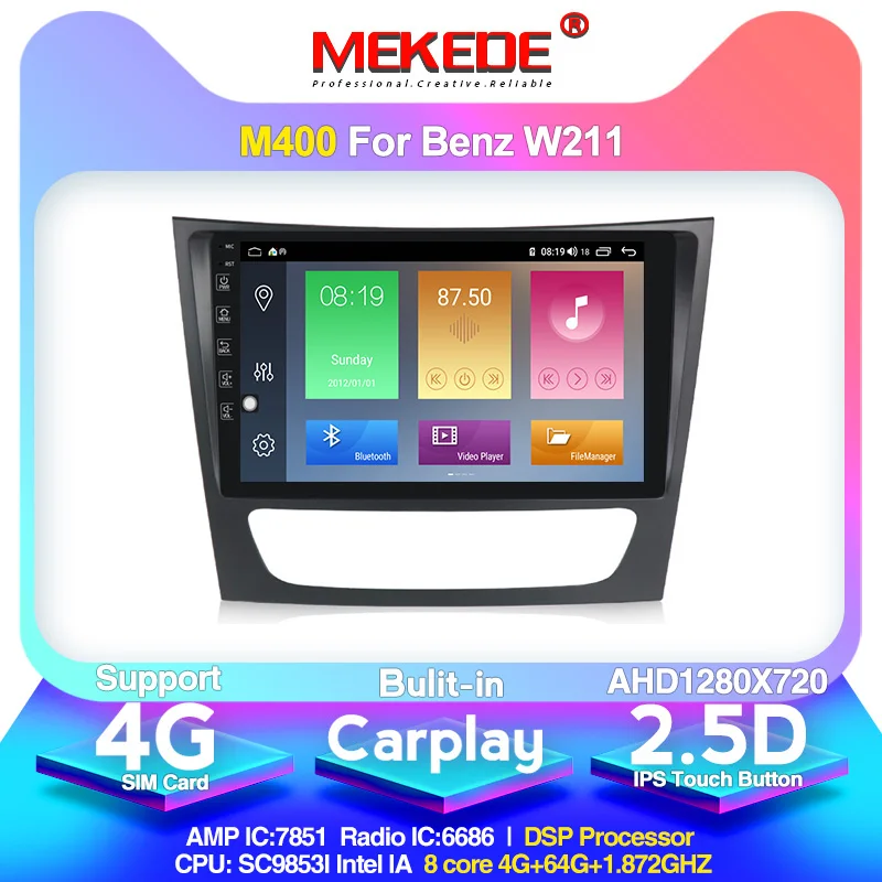 

4G LTE android10.0 4G+64G Car Multimedia GPS Navigation Radio Player for Mercedes Benz E-Class W211 E200 E220 E240 E270 E280
