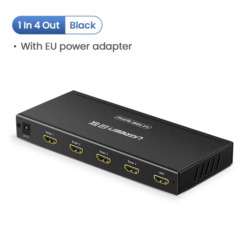 1 In 4 Out Ugreen 1 в 2 Выход HDMI разветвитель 4 к HDCP1.4 разветвитель HDMI 1x2 1x4 1x8 адаптер с ЕС питания для PS4 Xbox One HDMI переключатель разветвитель - Цвет: 1 In 4 Out