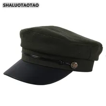SHALUOTAOTAO осень-зима новые хлопковые винтажные армейские кепки для мужчин и женщин Молодежный художник брендовая плоская кепка Элегантная кепка