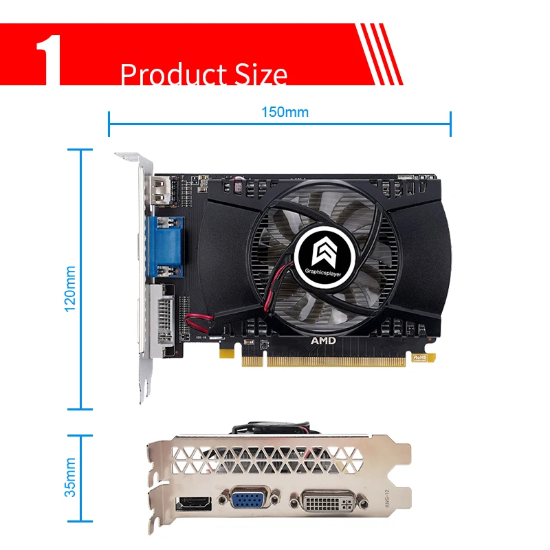 computer graphics cards HD6570 1GB 1024MB GDDR5 128BIT video card vga placa de video For AMD PC video card for gaming pc