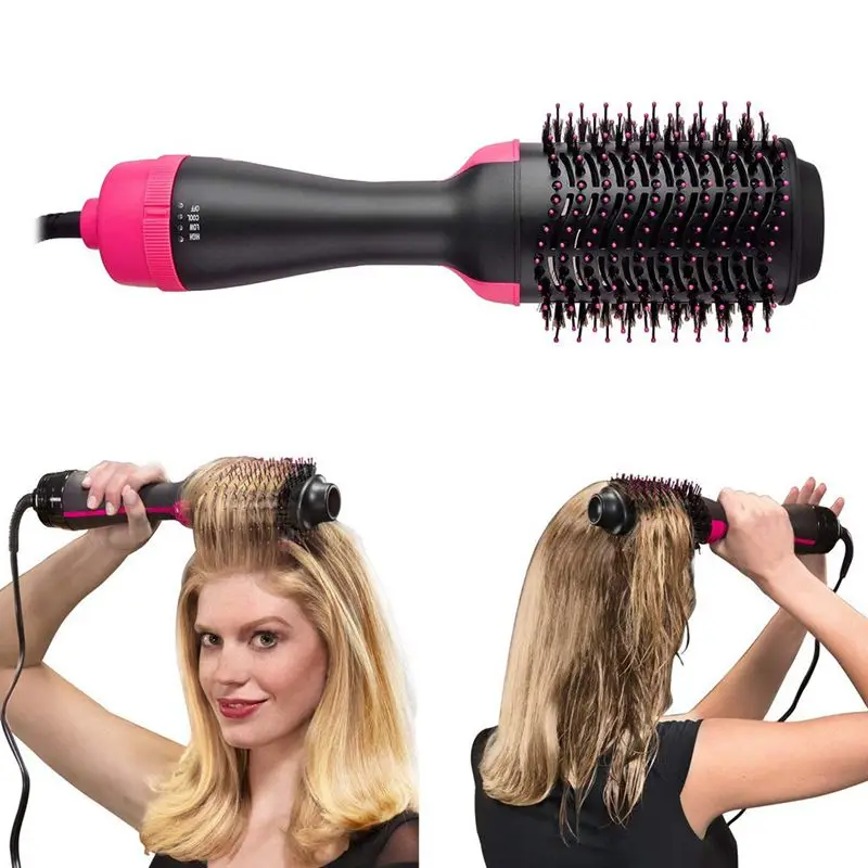 

3In1 Electric Professional One Step Hair Comb Infrared Ion Comb Straight Curling Hair Comb Hairdryer Straightener Curler