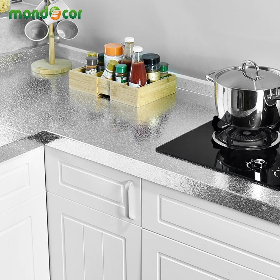 

House Decor Kitchen Wall High Temperature Waterproof Wall Sticker Stove Cabinet Moisture-proof Oil-proof Self Adhesive Wallpaper