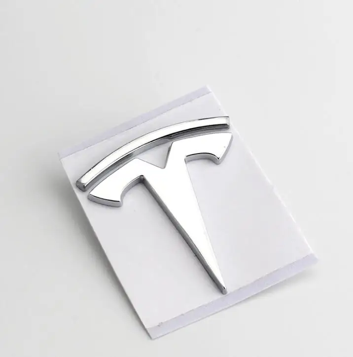 Автомобильный 3D металлический стикер для Tesla модель 3 X S логотип автомобиля задний багажник эмблема значок окна кузова наклейки ремонт наклейки аксессуары - Название цвета: Silver