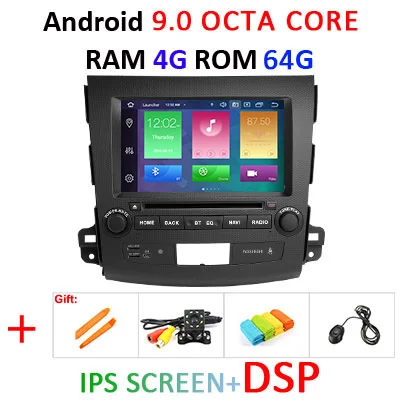 " ips экран DSP Android 9,0 4 Гб ram 64 Гб rom автомобильный dvd-плеер для Mitsubishi Outlander gps стерео радио приемник навигация ПК - Цвет: 9.0 4G 64G IPS DSP