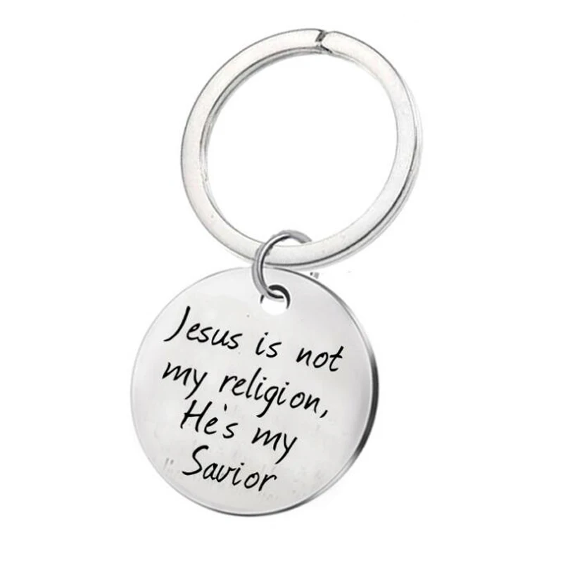 Брелок из нержавеющей стали с надписью Jesus Is Not My Religion Он мой Спаситель|Брелоки| |