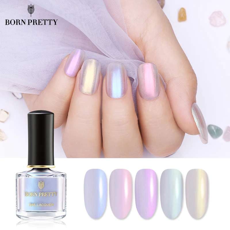  BORN PRETTY Shell Glitter Nail Polish 9ml/6ml Transparent Glimmer Shiny Lacquer Varnish Manicuring 
