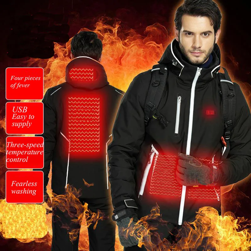 Мужская зимняя куртка без рукавов с подогревом, уличная Рабочая куртка с USB регулируемой температурой, безопасная одежда DSY039