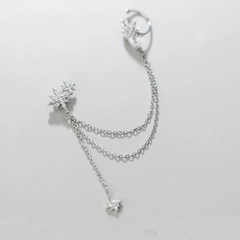 Корейская мода, 925 пробы, серебряные серьги-гвоздики для женщин, ювелирные изделия, астральные кристаллы, кисточки, клипсы, серьги, подарок для девушек