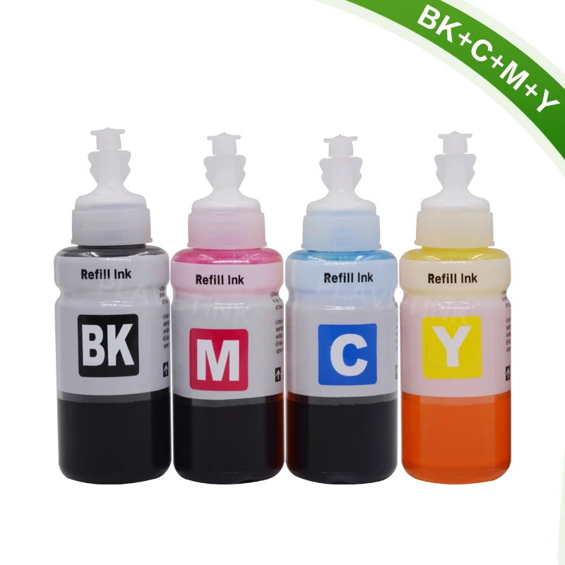 Plavetink 70 мл бутылка чернил принтера для T6641 T6642 T6643 T6644 картридж для Epson EcoTank L120 L310 L380 L396 L455 L495 L575 - Цвет: 4Color