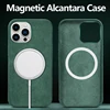 Italian Alcantara Case for iPhone 15 Pro Max Business Leather Phone Back Cover for iPhone 16 Pro Max Magnets For MagSafe Grey 1