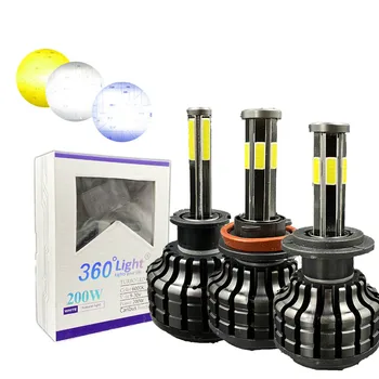 

2020 3D 6-COB 360 Degree Lamp H11 LED Fog Lights H7 LED H4 Car Headlights Bulbs 9005 9006 HB4 Auto Lamp H1 LED Bulb 3000K 8000K
