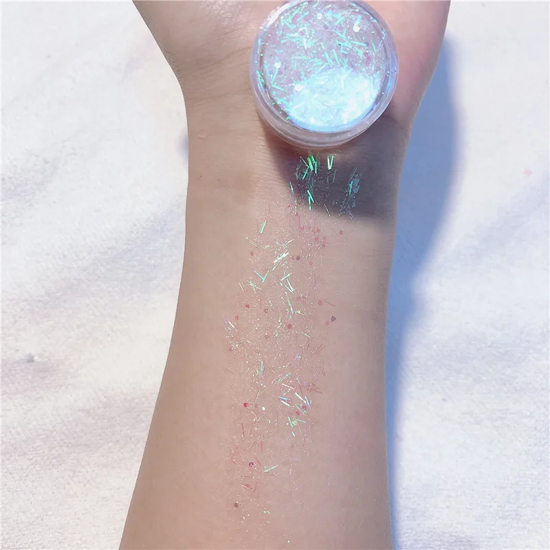 1pcs 24colors Pigment Eye Shadow Shimmer Sparkling Diamond Holographic Chunky Glitter Gel Sequins Mermaid Sequins Powder 5665