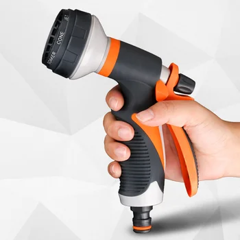 

Garden Hose Nozzle 8 Patterns Anti-Leak Flow Control Heavy Duty High Pressure Sprayer with Rubberized Grip for Cleaning Car Wash