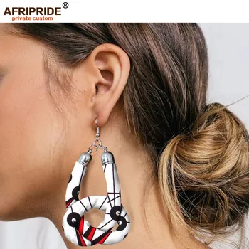 

AFRIPRIDE african fashion style earring for women handmade ankara print women ear wear A1928005