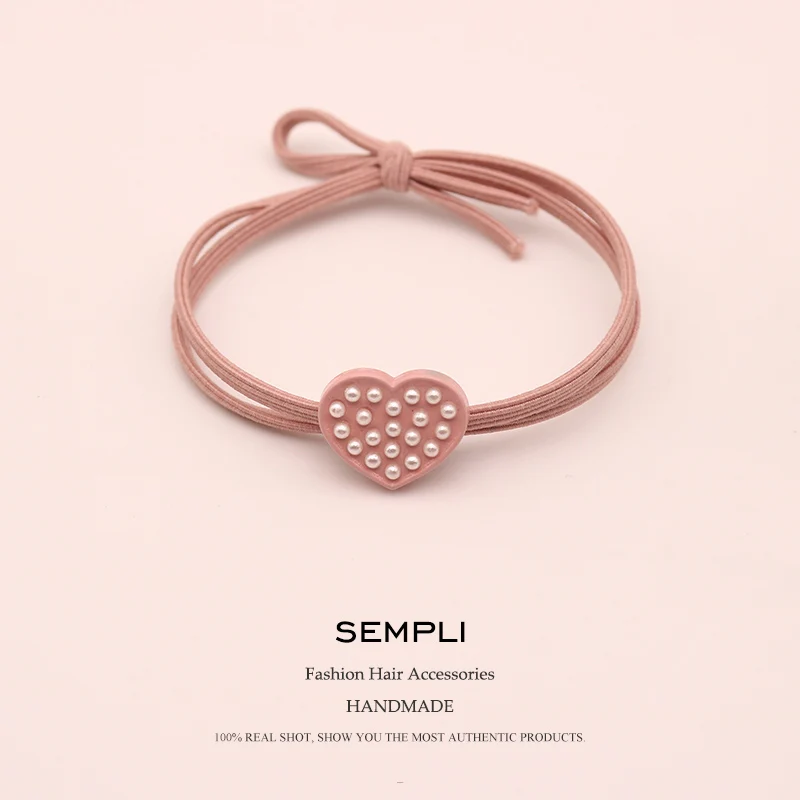 Small Love Black Popular Solid Elastic Hair Bands Wine red Headband Women Rubber Band Lady Letters Hair Accessories Scrunchie