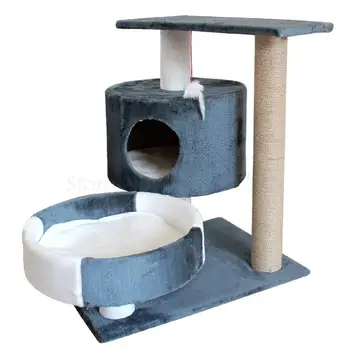 

Cat solid wood supplies four seasons cat climbing frame cat nest tree integrated grab post board with nest platform cat house