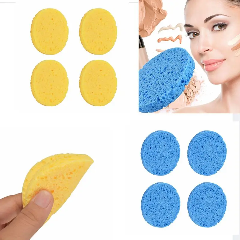 4 шт. очищающая губка для лица из натурального дерева|Чистящие средства| |